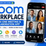 Zoom Workplace app interface showing video meeting, chat, and collaboration tools in one platform